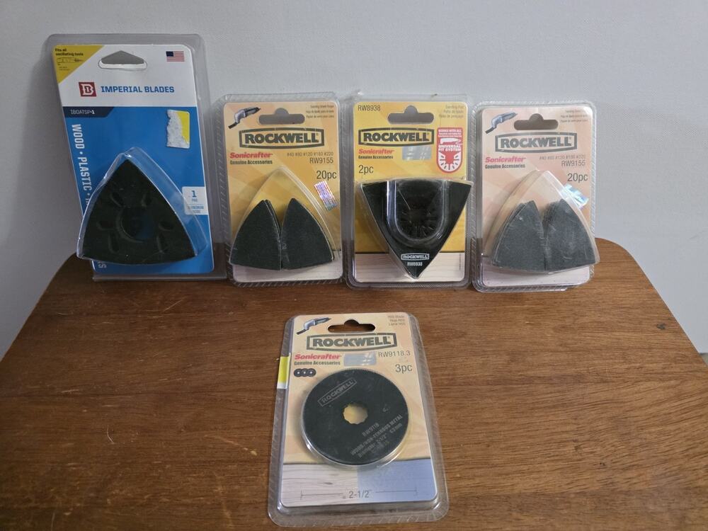 Lot Of Rockwell Sonicrafter Accessories Blades Sanding Tools NIP